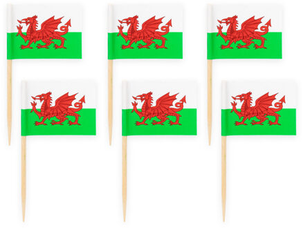 Vlaggenprikkers Wales (50st) Multikleur - Print