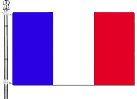 Vlaggenstok / vlaggenmast set - incl vlag van Frankrijk 90 x 150 cm - aluminium - 183 cm