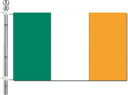 Vlaggenstok / vlaggenmast set - incl vlag van Ierland 90 x 150 cm - aluminium - 183 cm