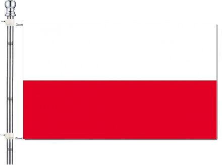Vlaggenstok / vlaggenmast set - incl vlag van Polen 90 x 150 cm - aluminium - 183 cm