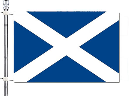 Vlaggenstok / vlaggenmast set - incl vlag van Schotland 90 x 150 cm - aluminium - 183 cm