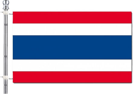 Vlaggenstok / vlaggenmast set - incl vlag van Thailand 90 x 150 cm - aluminium - 183 cm