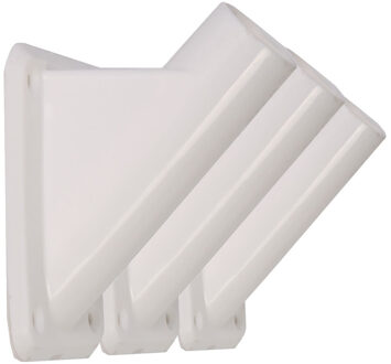 Vlaggenstokhouder voor vlaggen van 30 mm - 3x - wit - kunststof - vlaggenhouder