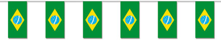 Vlaggetjes slinger Brazilie - 4 meter - papier - landen decoratie