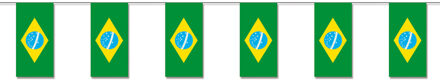 Vlaggetjes slinger Brazilie - 4 meter - papier - landen decoratie