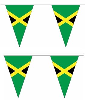 Vlaggetjes vlaggenlijn Jamaica - 2x - 5 meter - polyester stof - Landen - versiering