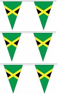 Vlaggetjes vlaggenlijn Jamaica - 3x - 5 meter - polyester stof - Landen - versiering