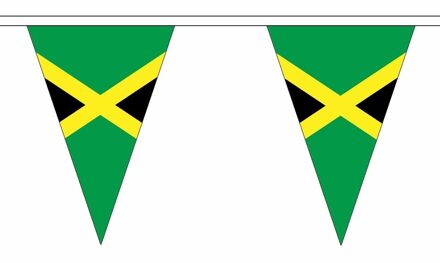 Vlaggetjes vlaggenlijn Jamaica - 5 meter - polyester stof - Landen - versiering Multi