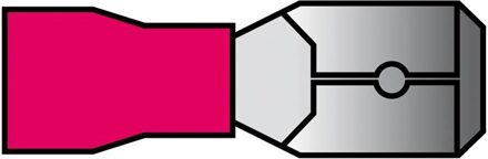 Vlakstekker 540 Rood 6.3x0.8mm 10 Stuks