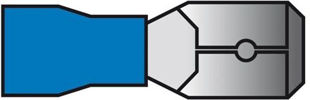 Vlakstekker 740 Blauw 6.3x0.8mm 10 Stuks