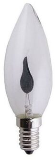 Vlam lampenbolletje - E14 fitting - 3 x 3 x 10 cm - 3W - vlamverlichting Transparant