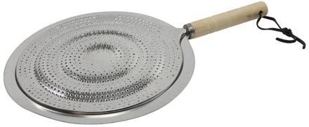 Vlamverdeler - sudderplaat - RVS - diameter 22 cm - Vlamverdelers Zilverkleurig