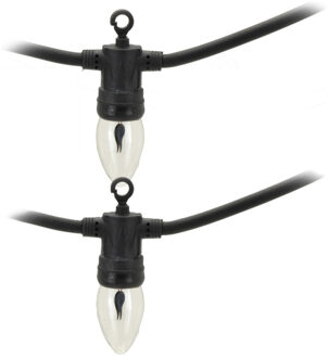 Vlamverlichting - 2x - 10 led lampjes - warm wit - 150 cm - lichtsnoer - vlammen lichtjes