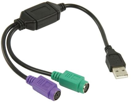 VLCB60830B03 tussenstuk voor kabels USB 2.0 PS2 Zwart, Groen, Violet