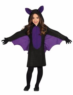 Vleermuis Kostuum | Paarse Grootoor Vleermuis | Meisje | 7 - 9 jaar | Halloween | Verkleedkleding