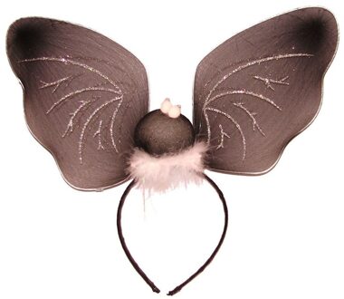 Vleermuizen vleugels verkleed diadeem - grijs - kunststof - volwassenen