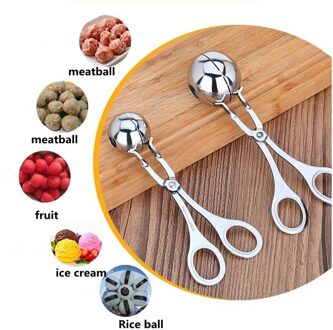 Vlees Baller Roestvrijstalen Gehaktbal Clip Tang Voor Keuken Accessoires Varkensvlees Rundvlees Rijst Bal Maker Ijs Koken Gereedschap
