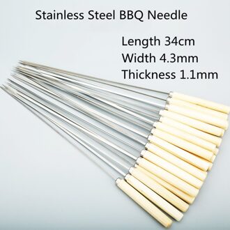 Vlees Gebraden Spiesjes Stok Roestvrij Staal Bbq Naald Barbeque Spiesjes Keukengerei Outdoor Camping Picknick 30 stk