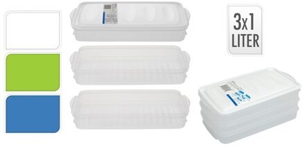 Vleeswaren opbergdoos - 4-delig