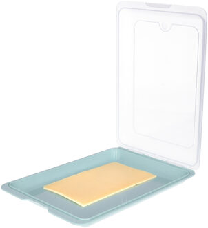 Vleeswarendoos - groen - kunststof - 24,5 x 17 x 4 cm - vershouddoos / kaasdoos