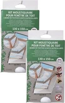 Vliegen/insecten gordijn - 2x - wit - 130 x 150 cm - vliegenhor - hor met rits