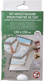 Vliegen/insecten gordijn - wit - 130 x 150 cm - vliegenhor - hor met rits