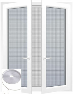 Vliegen/insecten opzet raam hor - wit - 100 x 100 cm - hordoeken met klittenband