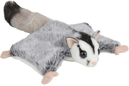 Vliegende eekhoorn knuffel - 34 cm - grijs - pluche - oerwoud dieren