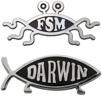 Vliegende Spaghetti Fsm En Darwin Vis Pin Set