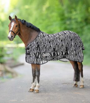 Vliegendeken Zebra - Anti insect - 175 cm Zwart Wit 125