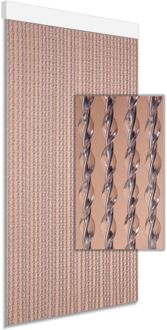 Vliegengordijn - 90x210cm - Grijs - Hout