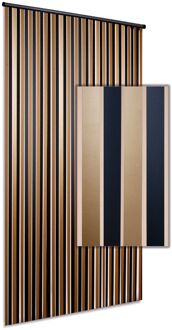 Vliegengordijn - 90x220cm - Goud/zwart - Huisdiervriendelijk