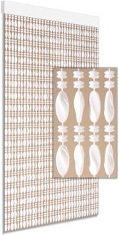 Vliegengordijn Chios - 90x210cm - Wit - Hout