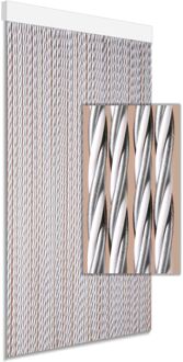 Vliegengordijn Dara - 90x210cm - Grijs/wit - Huisdiervriendelijk