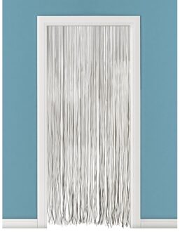 Vliegengordijn/deurgordijn PVC spaghetti grijs 90 x 220 cm - Vliegengordijnen Zwart