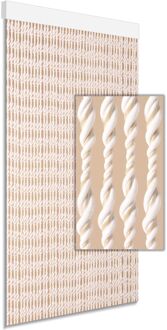 Vliegengordijn Ember - 100x230cm - Beige/wit - Huisdiervriendelijk