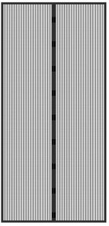 Vliegengordijn magnetische deur 100 x 210 cm Zwart