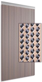 Vliegengordijn Nova - 90x210cm - Grijs/wit - Huisdiervriendelijk