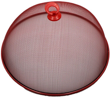 Vliegenkap/voedselkap - rood - metaal - D35 x H16 cm