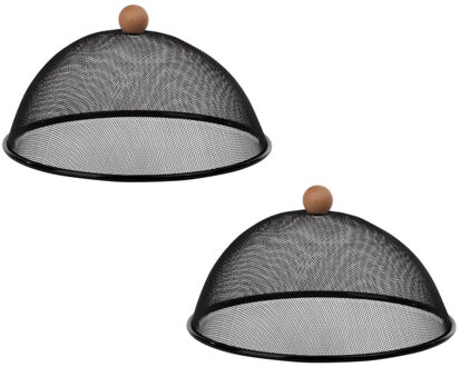 Vliegenkap voor voedsel - 4x - zwart - 30 cm - metaal - voedselkap - tegen insecten