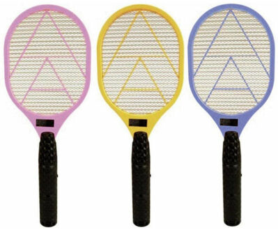 Vliegenmepper elektrisch - multi color - op batterijen - 40 cm - kunststof