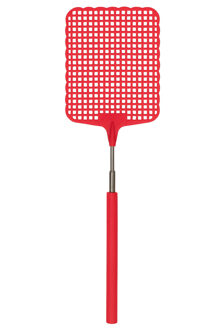 Vliegenmepper - uitschuifbaar - rood - 25 tot 60 cm - telescopisch