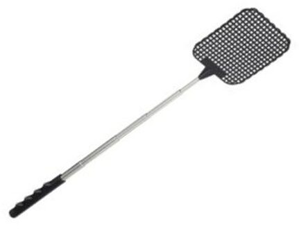 Vliegenmepper - uitschuifbaar - zwart - 25 tot 60 cm - telescopisch
