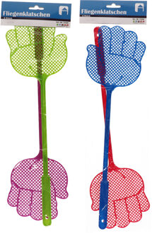 vliegenmeppers in de vorm van een hand - 2x - kleurenmix - 44 cm lang