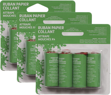 Vliegenvanger - 12x stuks - plakstrips - insectenbestrijding - vliegen vangen