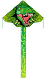 Vlieger T-Rex dinosaurus - groen - 120 x 75 cm - Kindervlieger - Strandspeelgoed