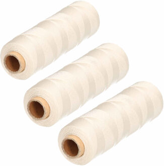 Vliegerdraad - 3x - 110 m - wit - polypropyleen - op haspel - vliegers / metselkoord / hobby