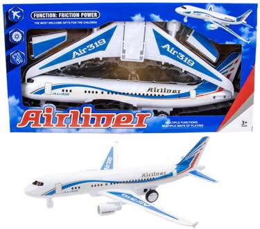 Vliegtuig frictie 38cm in doos wit