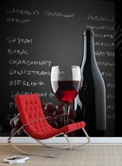 Vlies fotobehang Stilleven met wijnglas