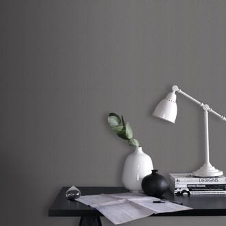 Vliesbehang Basic Cotton - Donkergrijs - 10,05m X 52cm